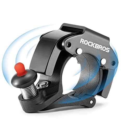 Image of ROCKBROS Bike Bell Bicycle Bell Kids Adult Cycle Bell with Crisp Sound Lightweight Durable Rust-Resistant Small Bells Bike Accessories for Scooter MTB BMX Black, approx. 4.5*4.5*1.9cm