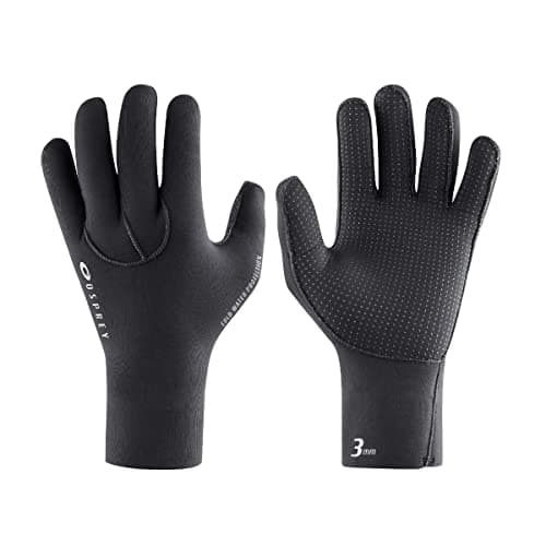 Image of Osprey Wetsuit Gloves, 3 mm Neoprene Surfing Diving Watersport Gloves, Black, X-Small