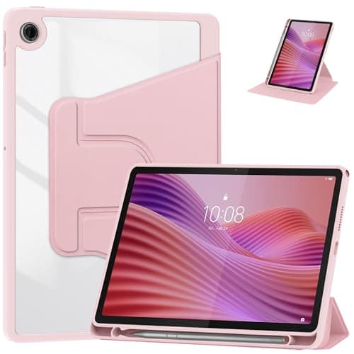 Image of YRH for Lenovo Tab 10.1 Case 2025 (TB311FU), 360 Degree Rotating Stand Protective Cover Case for Lenovo 10.1 inch Tablet (Pink)