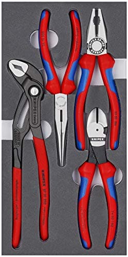 Image of KNIPEX - 00 20 01 V15 Tools - 4 Piece Basic Pliers Set in Foam Tray (002001V15)