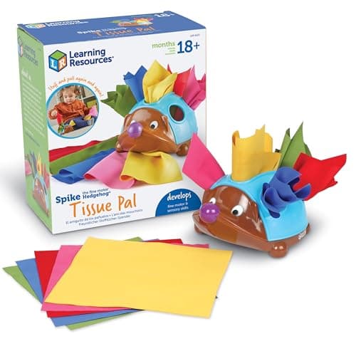 Image of Learning Resources Spike the Fine Motor Hedgehog Tissue Pal, Tissue Box Toy, 11 Pieces, Ages 18 Months+, Learning Toys, Baby Toys, Educational Toys, Fine Motor Skills, Montessori Toys