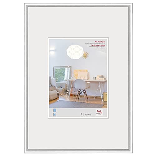 Image of walther design Picture Frame Silver 60 x 80 cm with Art Glass, New Lifestyle Plastic Frame KVX080S
