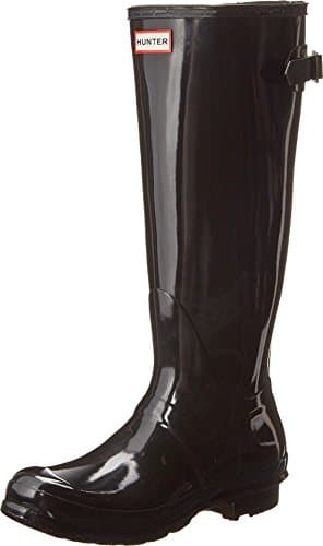 Image of Hunter Original Back Adjustable Gloss, Women's Rain Boots, Black (Black), 8 UK (42 EU)