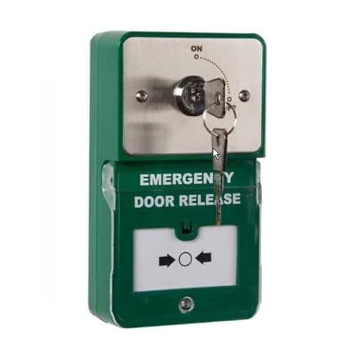 Image of RGL DU-KS/2 Combined Dual Unit - Latching key switch and Emergency Door Release Button (Call Point) with Resettable Plastic Window Momentary On/Off operation