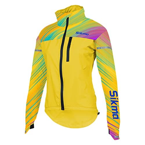 Image of Sikma WOMEN GIRLS CYCLING JACKET LADIES RAIN COAT FEMALE WATERPROOF WATER RESISTANT JACKET RUNNING CASUAL TOP OUTDOOR … (Yellow, S)