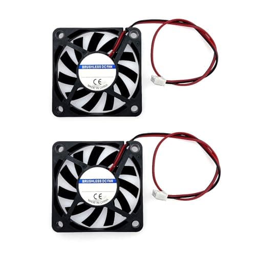Image of JZK 60 x 60 x 10 mm 2pin DC 12V Mini Silent Cooling Fan With Wires - 6010 Small Quiet 6cm Miniature Brushless DC Fan for 3D Printers and Heatsinks