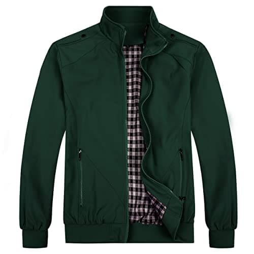 Image of Allthemen Mens Summer Bomber Jackets Baseball Lightweight Windbreaker Sports Coat #7533 Green L