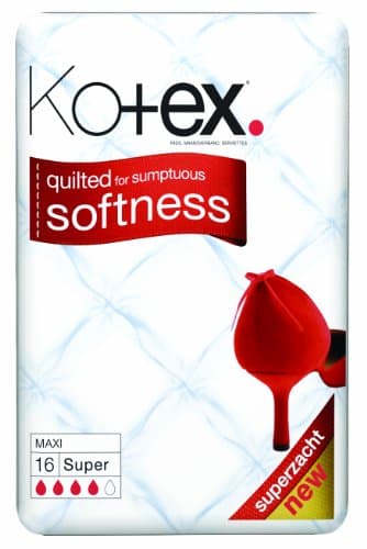 Image of Kotex Maxi Super Towels 16 Pads in a Pack (Pack of 12)