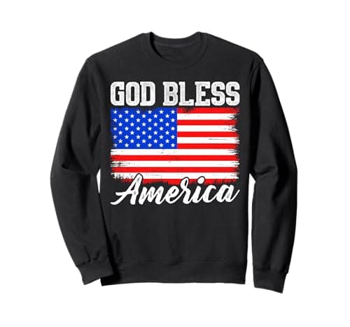 Image of 4th Of July God Bless America USA Flag Patriotic Sweatshirt
