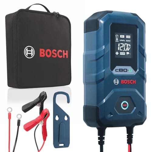 Image of Bosch C80-Li: 15A 6V/12V Next-Gen Battery Charger – Unique 20A Fast-Mode & Smart Maintenance, Trickle Functionality & Advanced Safety Features – for Lead-Acid & Lithium Batteries, AGM, EFB, Gel & SLI