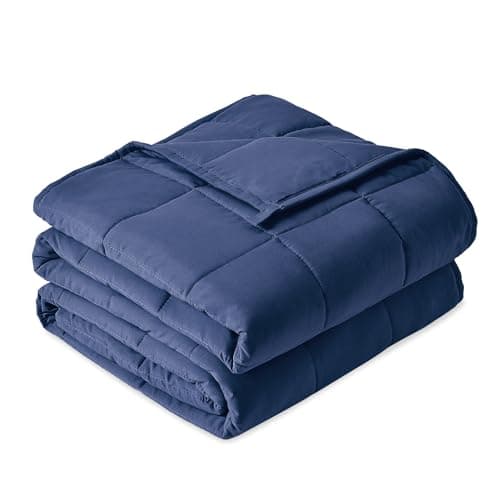 Image of Sivio Weighted Blanket 7kg, Soft Weighted Blanket, Breathable Heavy Microfiber with Glass Beads Blanket for Sofa Bed All Season, 150 x 200 cm, Navy Blue