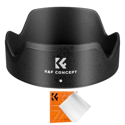Image of K&F CONCEPT EW-60F Lens Hood, 55mm Bayonet Lens Hood for Canon RF-S 18-150mm F3.5-6.3 IS STM and EF-M 18-150mm F3.5-6.3 IS STM Lens, Reversible Sun Shade Lens Protector with Cleaning Cloth