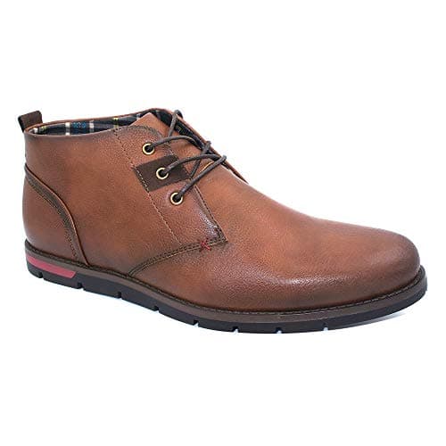 Image of Top Staka Men's Lace Up Brogues Smart Formal Boots Dress Leather Oxford Business Casual Shoes Tan
