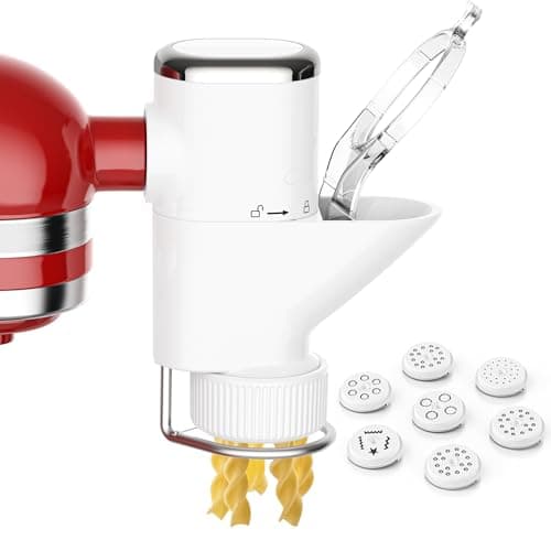 Image of Gourmet Pasta Press Attachment for KitchenAid Stand Mixers, Pasta Maker for Kitchenaid Mixer With 7 Interchangeable Pasta Plates, For Kitchenaid Pasta Attachment