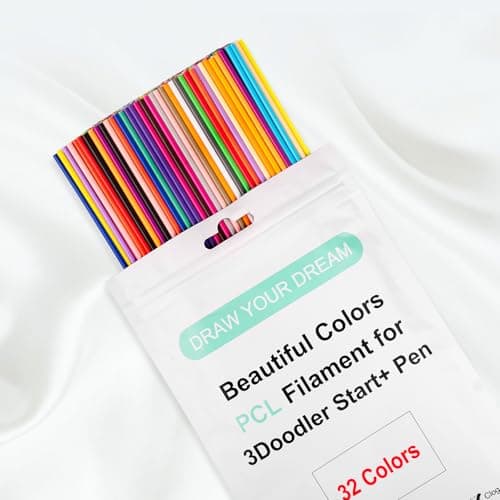 Image of Kretrum 32 Colors 3D Doodler Pen Refills for 3Doodler Start+ 3D Pen Low Print Temperature 2.5mm PCL Filament Only for 3Doodler Start 3D Pen Each Color 15.2cm x 5 pcs Total 160 pcs