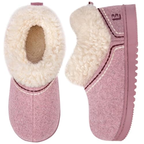 Image of LongBay Women's Cosy Bootie Slippers Memory Foam Ladies Warm House Shoes Non-Slip Indoor Outdoor Pink,3-4