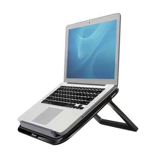 Image of Fellowes Portable Laptop Stand for Desk - I-Spire Series Adjustable Stand for the Home and Office with 7 Height Adjustments - Max Monitor Size 17", Max Weight 4KG - Black