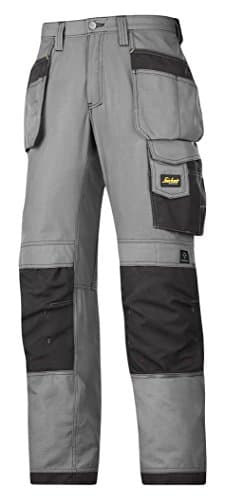 Image of Snickers 32131804044 Size 44 "Rip-Stop" Craftsmen Holster Pocket Trousers - Grey-Black