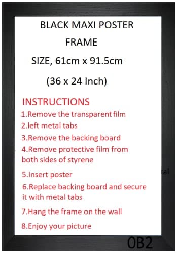 Image of BLACK MAXI POSTER FRAME (Black, Size,61 cm x 91.5 cm (36 x 24))
