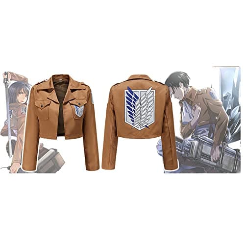 Image of Jiumaocleu Anime Cosplay Jacket, Eren Jaeger, Mikasa, Levi Cosplay Cloak Cape Jacket Scouting Legion Freedom Cosplay Costume Clothes Unisex
