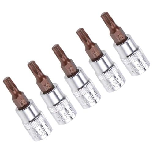 Image of TA-VIGOR 5Pcs Torx Bit Socket, 1/4" Drive x T25 CR-V Key Socket, Premium S2 Steel Bits, Torx Bit with 38mm Length for Ratchet Wrench, Torque Wrench, Slide Bar, Impact Power Drills