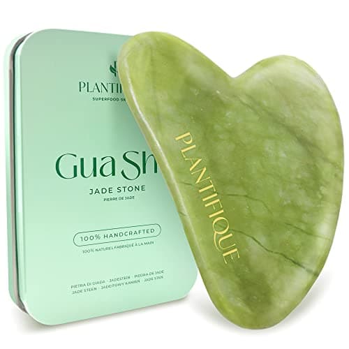 Image of Plantifique Gua Sha Jade Tool – Natural Jade Stone for Face Massage, Anti-Aging & Skincare Routine – Facial Skin Care Gift for Women & Men