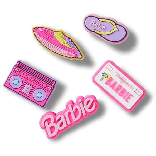 Image of Crocs Unisex Jibbitz Charms, Barbie Retro 5 Pack