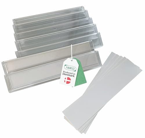 Image of Raaco 4-800 Front Plate & Label Holder for 4-800 Storage Box – Set of 6 Front Plates with Label Holders, 25.5 x 4.8 cm – Accessory for the 4-800 Shelving system