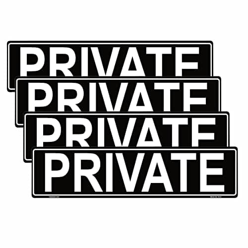 Image of Haobase 4 PCS Private Sign Sticker Self Adhesive Vinyl Sticker (20cm x 5cm)
