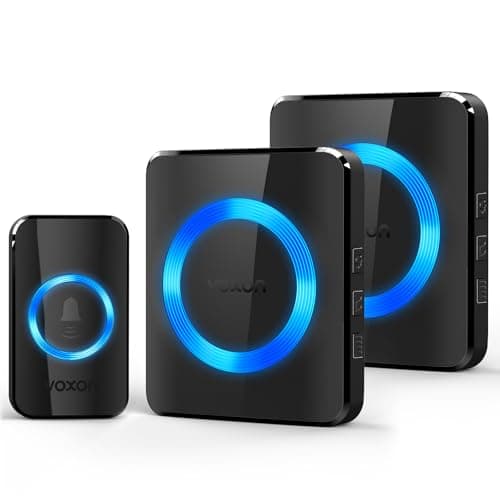 Image of Wireless Doorbell, VOXON Door Bells Wireless Cordless with 2 Receivers IP65 Waterproof Plug in Door Bell Battery Operated, 1300ft Long Range Chime Kit with LED Flash, 5 Volume Levels, 60 Melodies