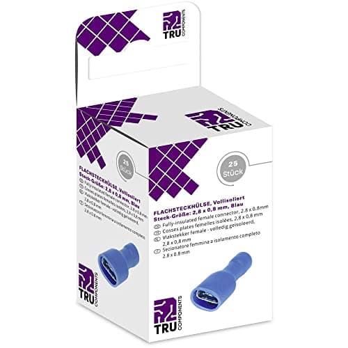 Image of TRU COMPONENTS T1904C114 Blade Socket Assortment Socket Width: 2.80 mm Plug Thickness: 0.80 mm 180° Vo