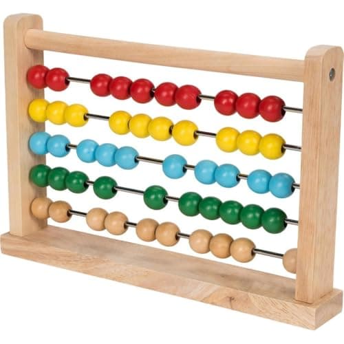 Image of Wooden Bead Abacus Counting Number Frame Learning Maths Toy Made of Real Wood