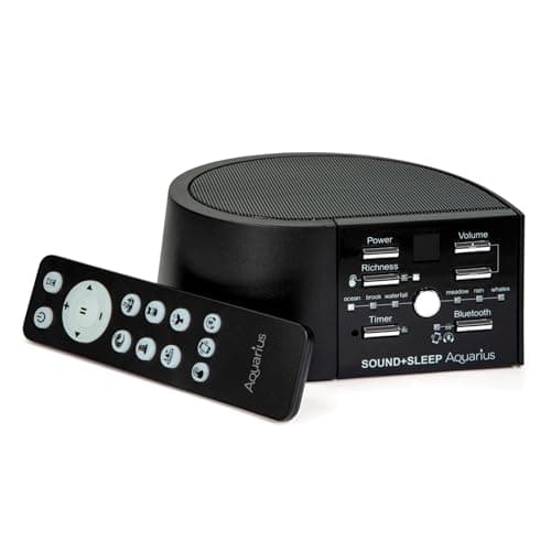 Image of Sound+Sleep Aquarius Aquatic Non-Looping Portable Sound Sleep Machine and Bluetooth Speaker with 18 Soothing Water Sounds and Sleep Timer, Travel Friendly for Home, Office, Nursery