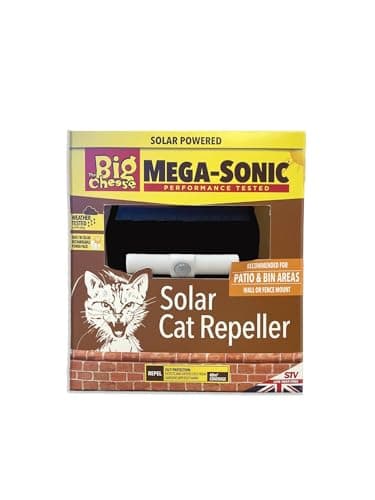 Image of The Big Cheese Mega-Sonic Solar Cat Repeller, Humane Treatment and Deterrent, Protection for Gardens Areas, Motion-Activated and Weatherproof