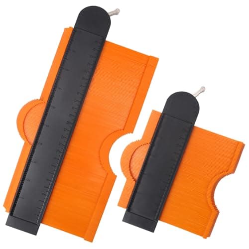 Image of Set of 2 Contour Gauge Profile Tool with Lock 10+5 Inch/25+12cm, Profile Gauge Tool Contour Gauge Duplicator Marking Gauge Woodworking Tools Laminate Flooring Tools Template Tool Gifts for Men Father