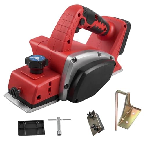 Image of Cordless Handheld Planer for Milwaukee M18 18V Battery, 15000RPM Brushless Electric Wood Planer, 82mm Cut Width, 0-2mm Cut Depth, Power Wood-Planer for Woodworking Carpenter Home DIY