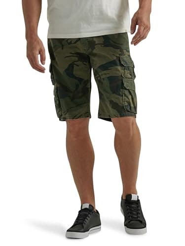 Image of Wrangler Authentics Men's Premium Twill Cargo Short (Bennard), Forest Green Camo, 38