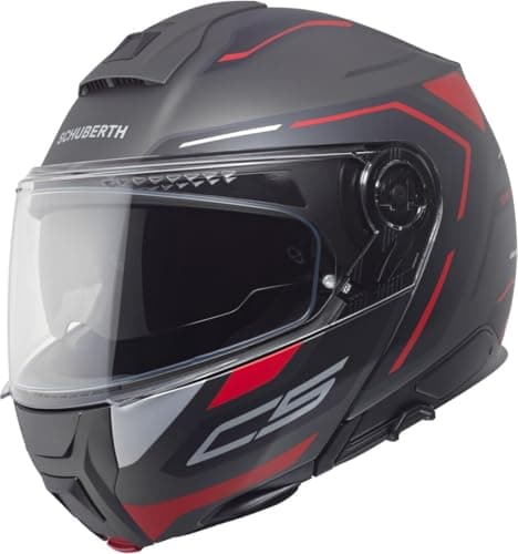 Image of Schuberth C5 Omega Flip-Up Helmet, anthracite matt/black/red, M (57)