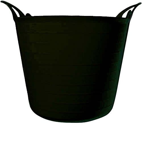Image of Easy Shopping Large Medium Small Flexi Tub Garden Home Flexible Colour Rubber Storage Container Bucket Polyethylene Flex Tub- MADE IN U.K. (Medium 26 Liter, Black)