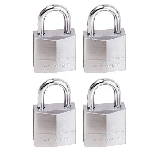Image of Master Lock 629EURQ Pack of 4 Marine 20mm Padlocks with Key, Grey use for Luggage, Recreation, Tool Boxes