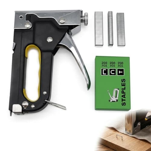 Image of 3 in 1 Staple Gun Set with 600 Staples Heavy Duty Stapler for Wood Upholstery DIY Projects, Tacker with Adjustable Pressure, Stapler and Staples Set