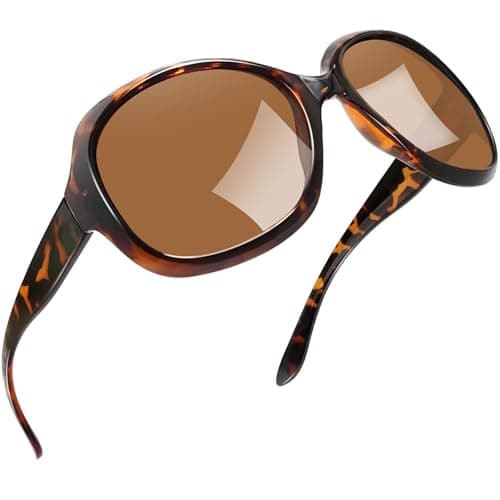 Image of Joopin Oversized Sunglasses for Women Fashion Large Frame Designer Sun Glasses Polarised UV Protection Big Sunnies Shades Ladies (Leopard Brown)