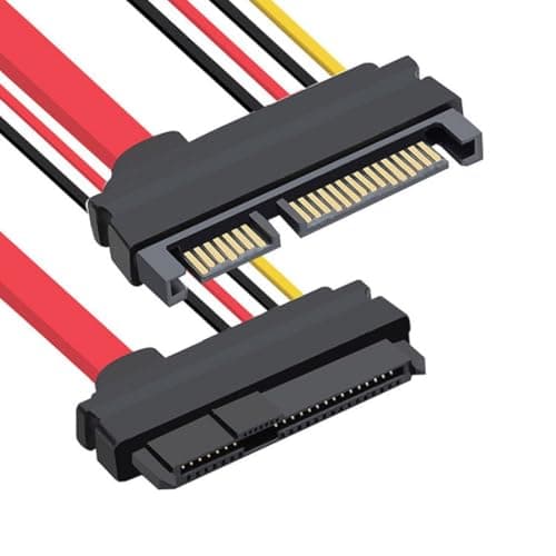 Image of CY SAS to SATA Cable,SFF-8482 SAS 29 Pin to SATA 22Pin Hard Disk Drive Raid Extension Cable with 15 Pin SATA Power Port