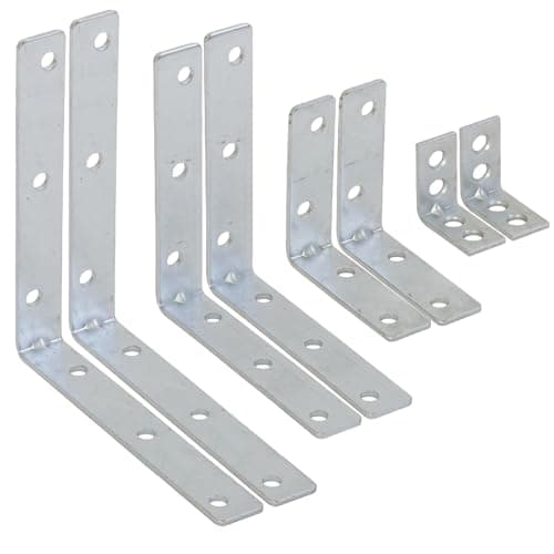 Image of Dihl Pack of 10 Steel Corner Fixed Angle Brackets L Shape 90° Furniture Fittings Corner Fixings Connector Hinges, 25mm x 25mm x 15mm, 10 PCS