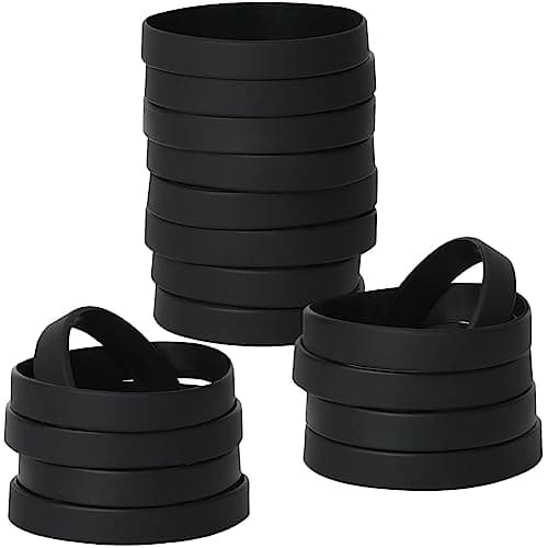 Image of LVNRIDS 50 pcs Silicone Elastic Wristbands Blank Rubber Wrist bands Bracelets for School Sport Party Black