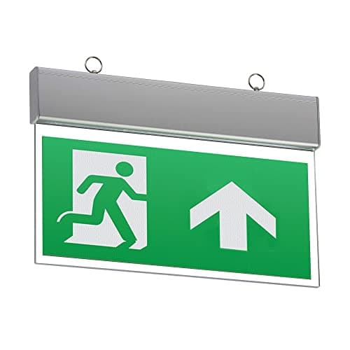Image of Knightsbridge Emergency Exit Sign supplied with Up Arrow legend, 4 W, Green, EMSWING