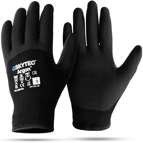 Image of Skytec Thermal Gloves - 1 Pair Heavy-Duty Winter Work Gloves for Men & Women - Lightweight, Argon-Insulated, Cold & Water-Resistant Safety Gloves for Secure Grip - Large