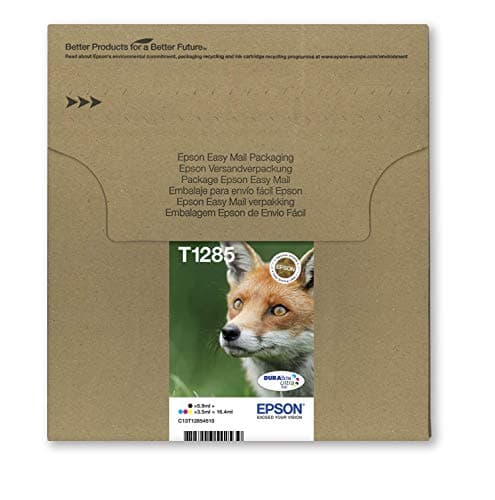 Image of Epson T1285 Fox Genuine Multipack, Eco-Friendly Packaging, 4-colours Ink Cartridges, DURABrite Ultra Ink