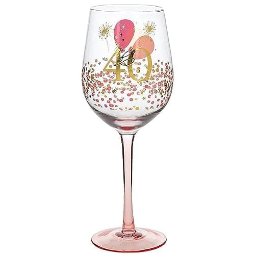 Image of Shudehill Giftware Rush Blossom 40th Birthday Wine Glass JD 331783