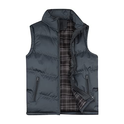 Image of YOUTHUP Mens Gilets Casual Outdoor Quilted Body Warmer Winter Classic Sleeveless Jackets , Blue, L